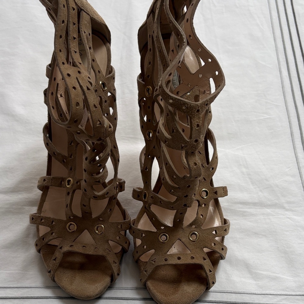 Giorgio Armani Tan Strappy Heels